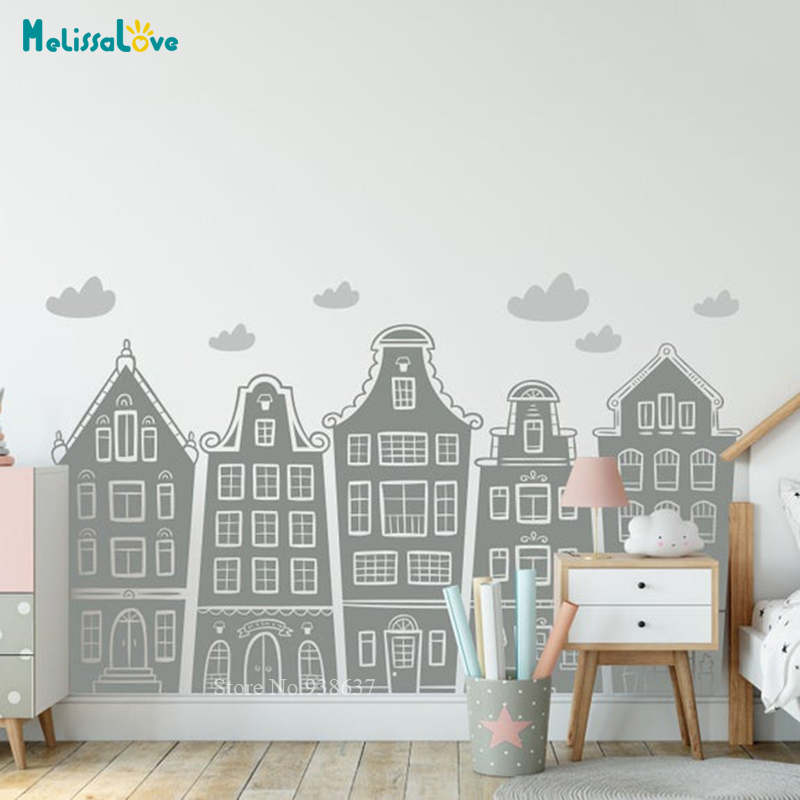 Decalque escandinavo casas e n - Baby Nursery Wall Decals avaliação e preço