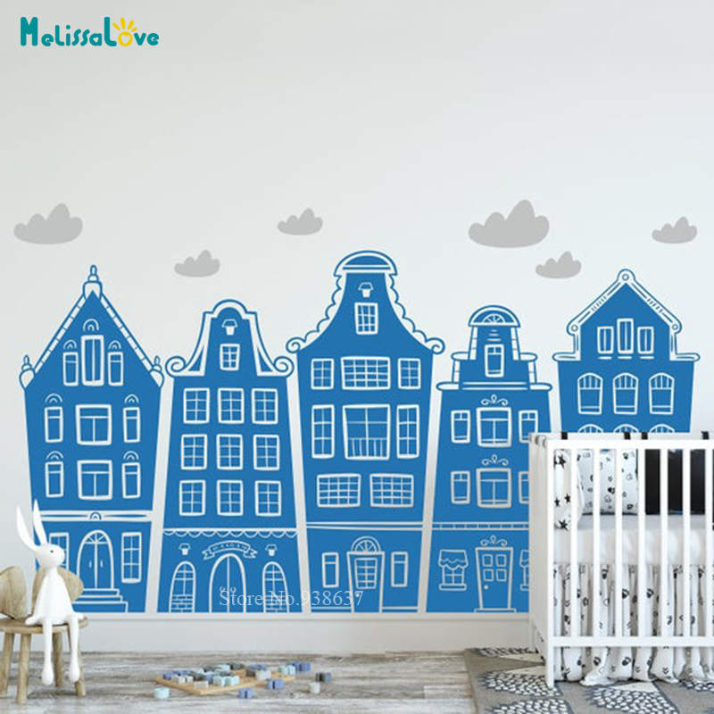 Decalque escandinavo casas e n - Baby Nursery Wall Decals avaliação e preço