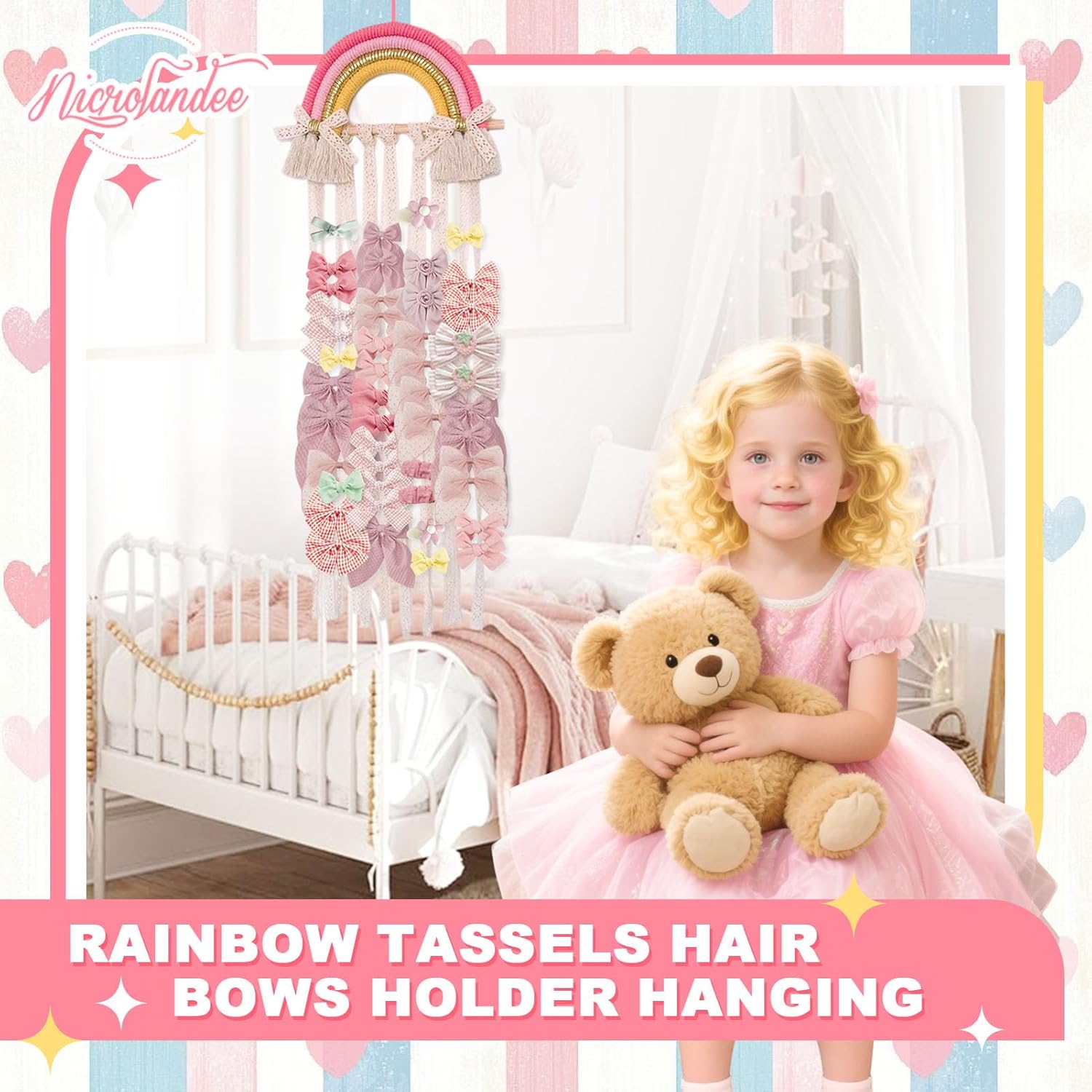 Suporte de Parede Arco-Íris em - Baby Nursery Decor Girl avaliação e preço