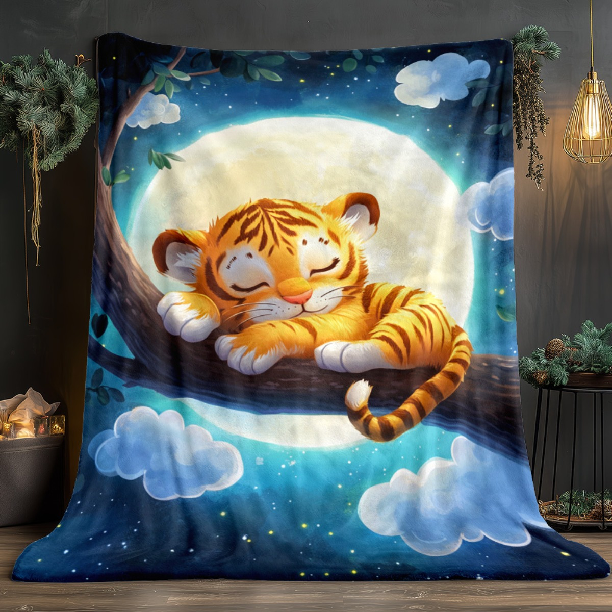 Bonito dormindo tigre no galho - Baby Nursery Animal Theme avaliação e preço