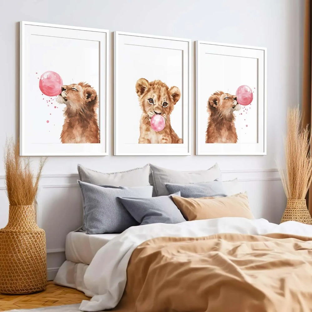 Conjunto de Arte de Parede par - Baby Nursery Animal Theme avaliação e preço
