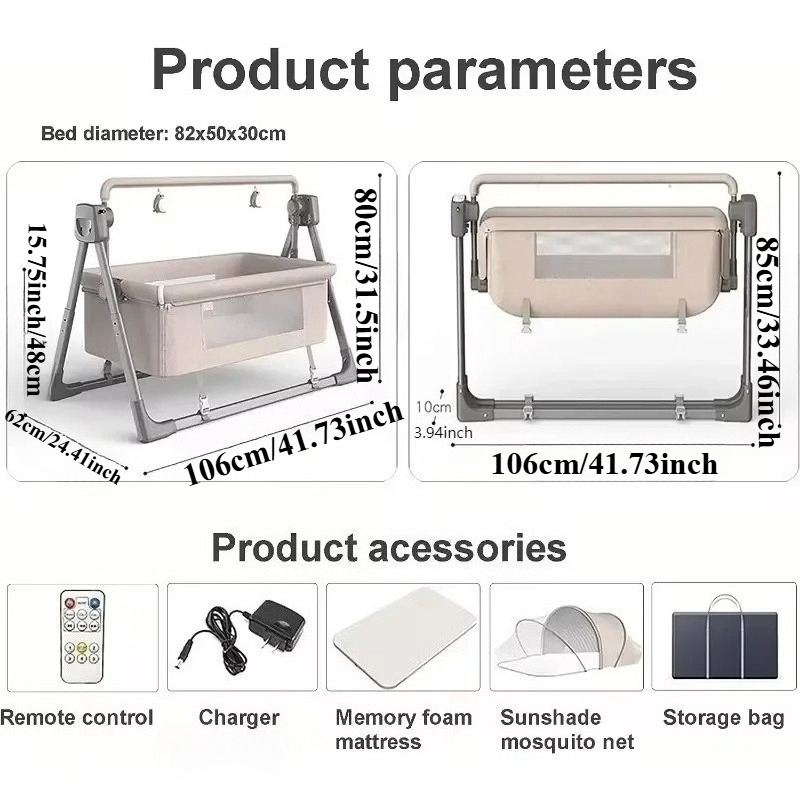 Berço de balanço para bebê, be - Bassinet Bedside Sleeper avaliação e preço