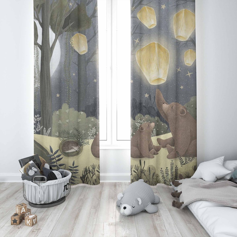 Woodland berçário cortinas ani - Baby Nursery Blackout Curtains avaliação e preço