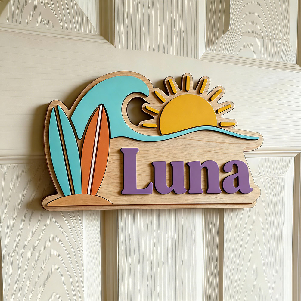 Placa de Porta Personalizada d - Baby Nursery Name Sign avaliação e preço