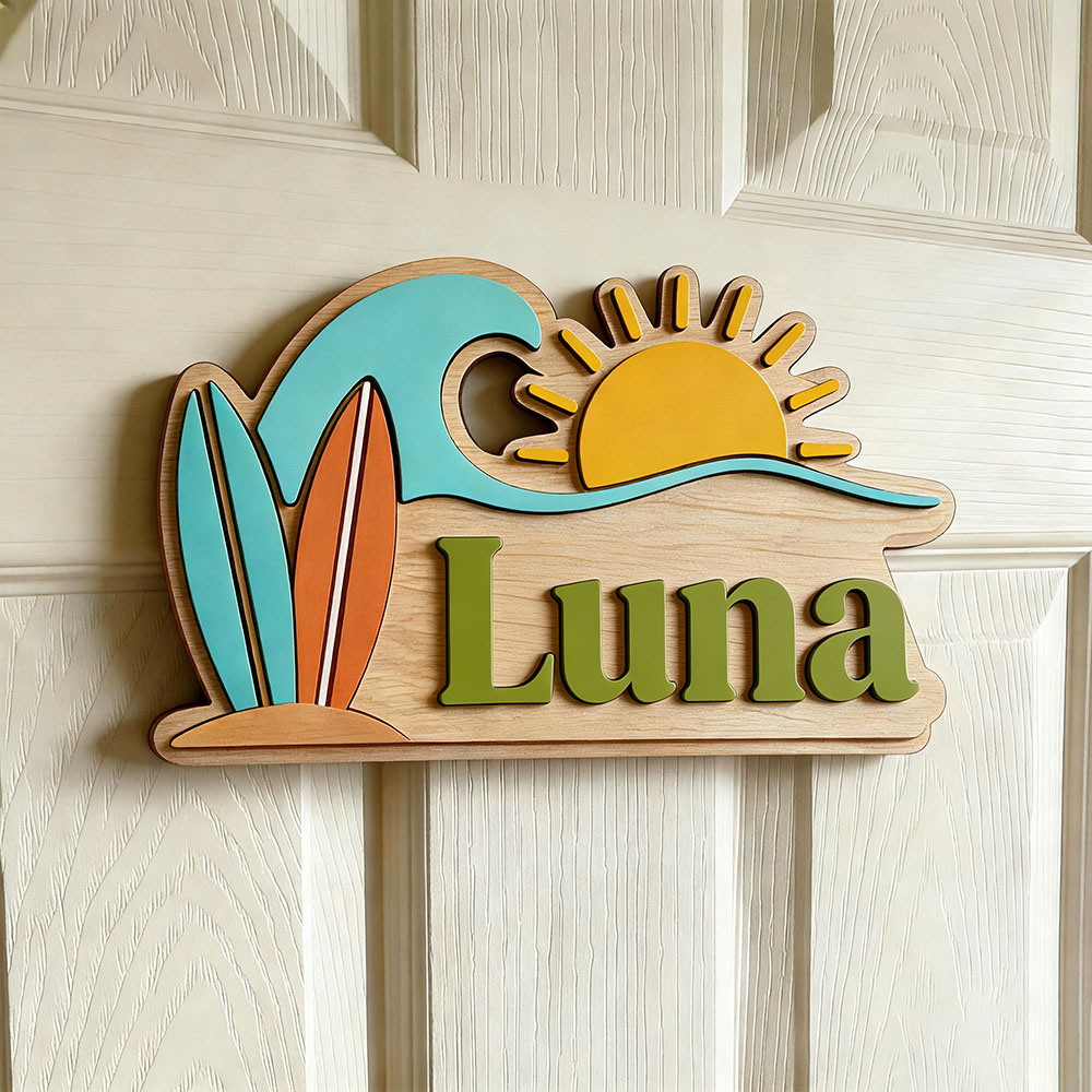 Placa de Porta Personalizada d - Baby Nursery Name Sign avaliação e preço