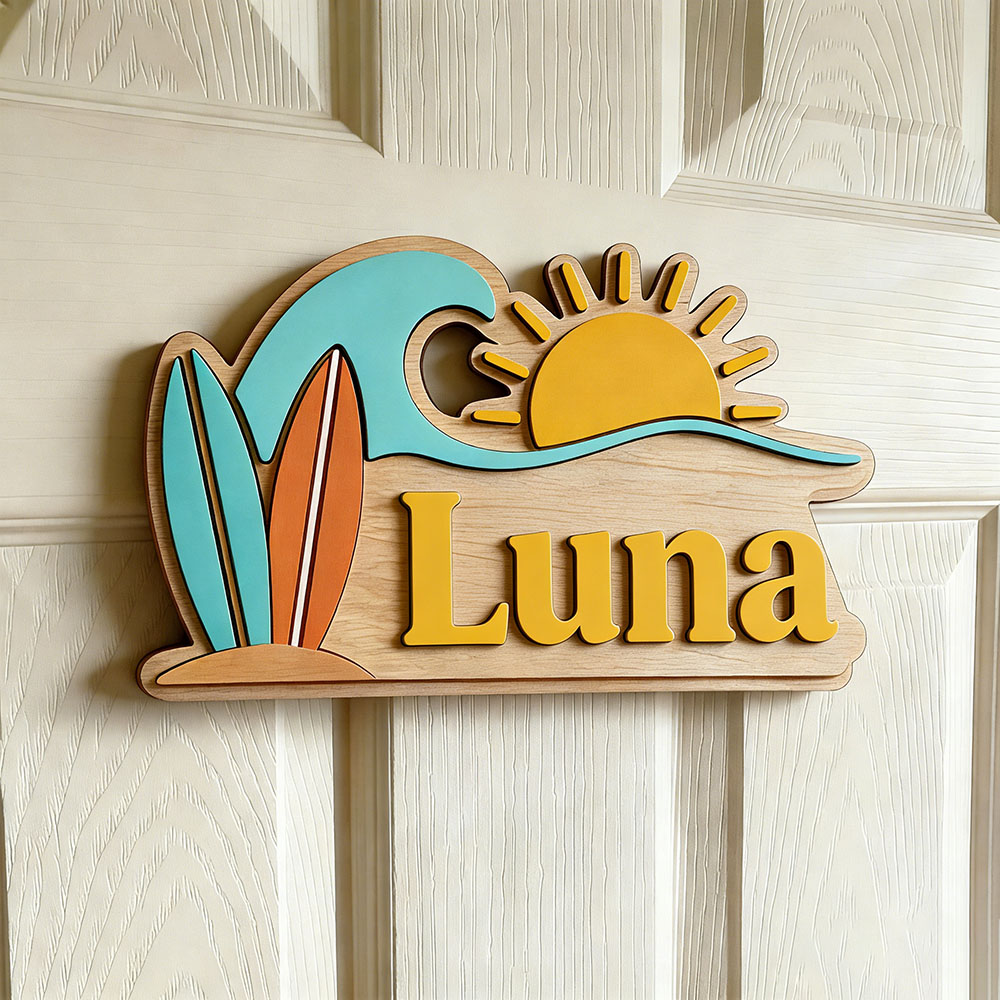 Placa de Porta Personalizada d - Baby Nursery Name Sign avaliação e preço