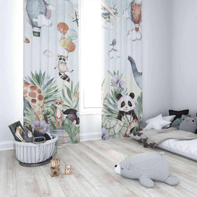 Safari animal festa berçário c - Baby Nursery Blackout Curtains avaliação e preço