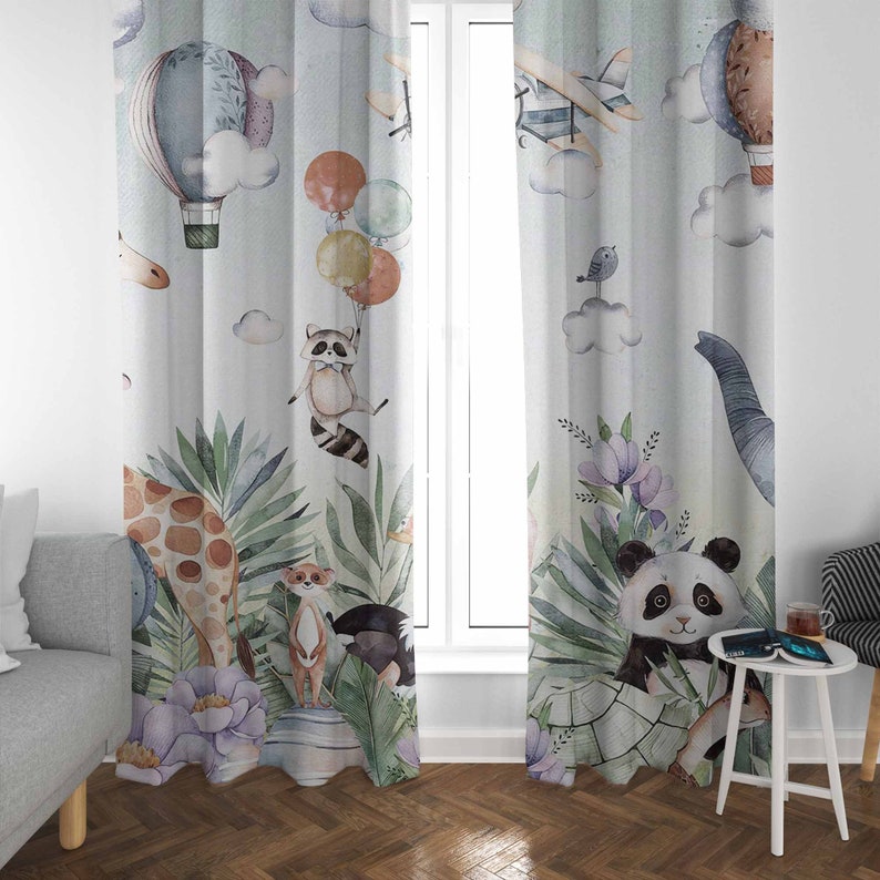 Safari animal festa berçário c - Baby Nursery Blackout Curtains avaliação e preço