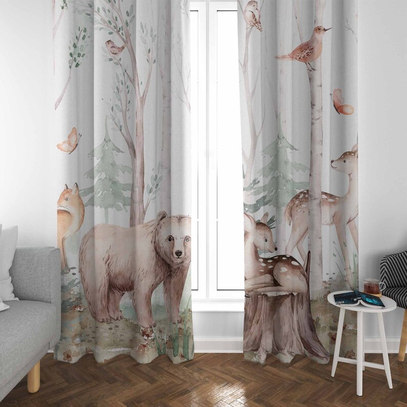Cortinas de animais da florest - Baby Nursery Blackout Curtains avaliação e preço