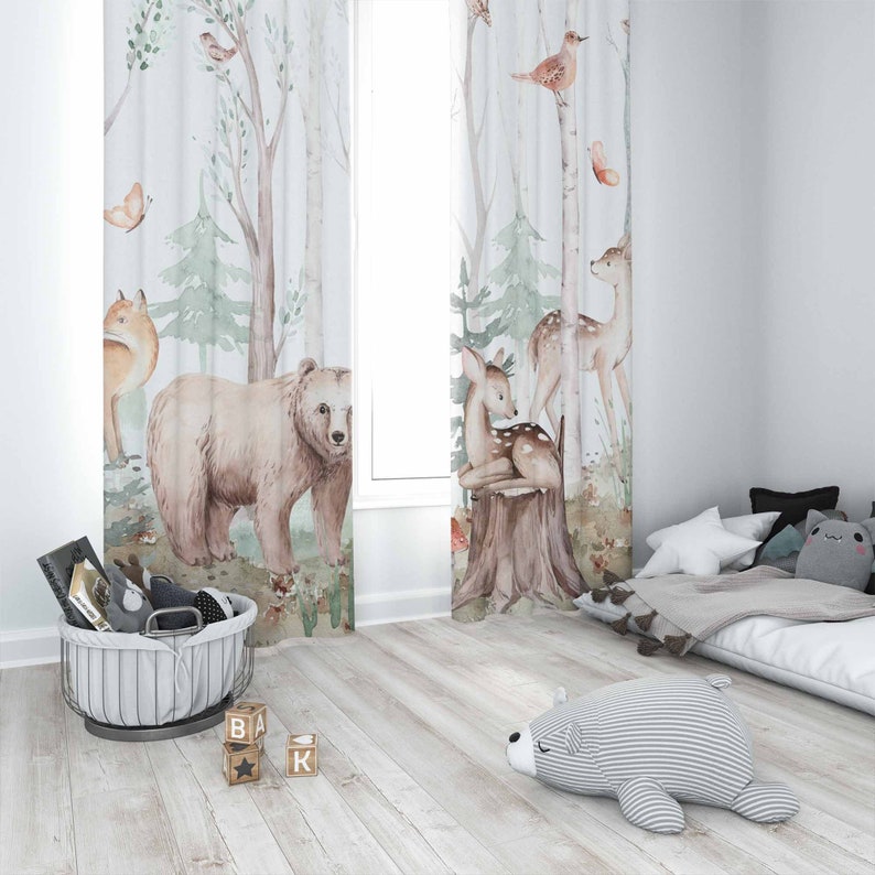 Cortinas de animais da florest - Baby Nursery Blackout Curtains avaliação e preço