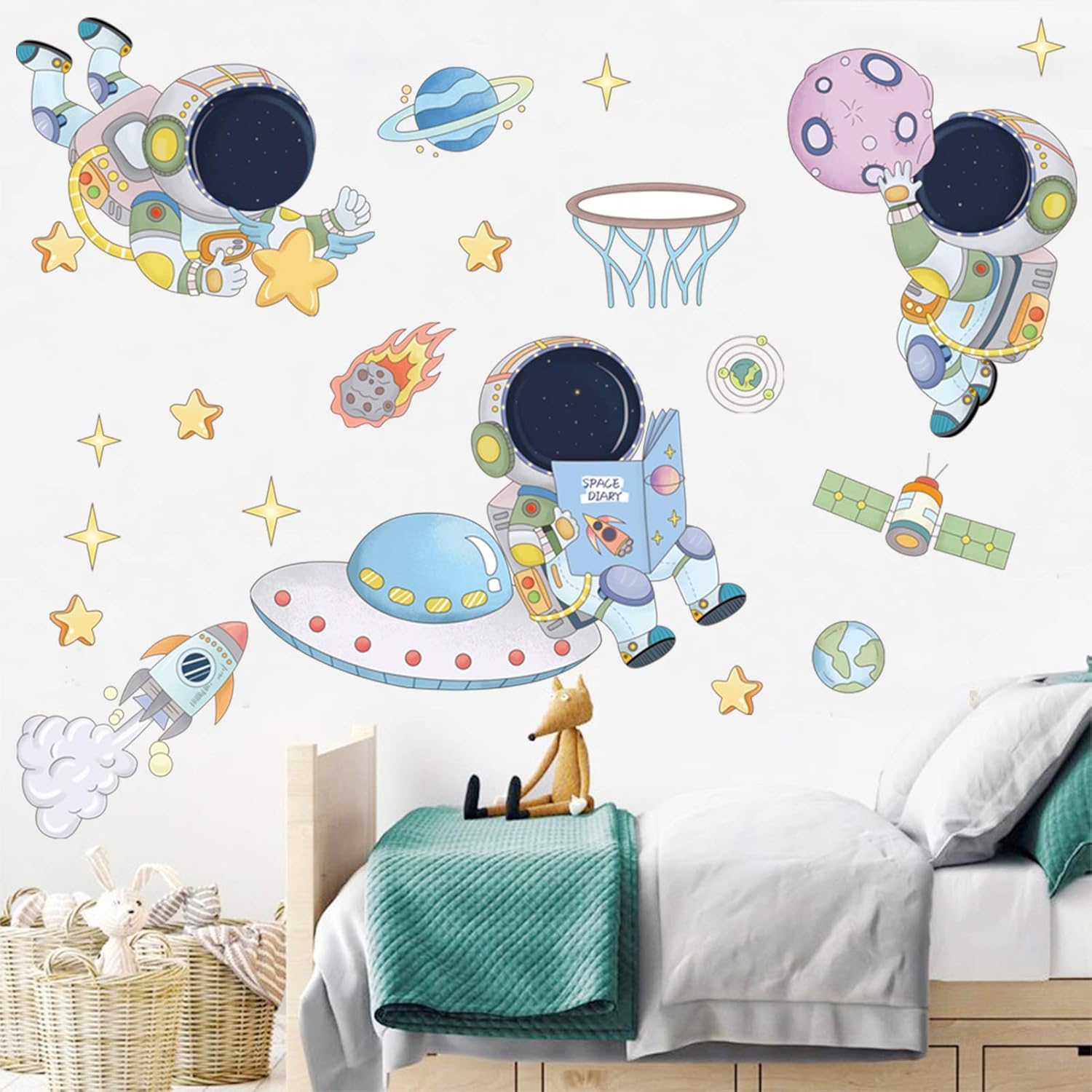 Astronauta planeta espaço ades - Baby Nursery Wall Decals avaliação e preço