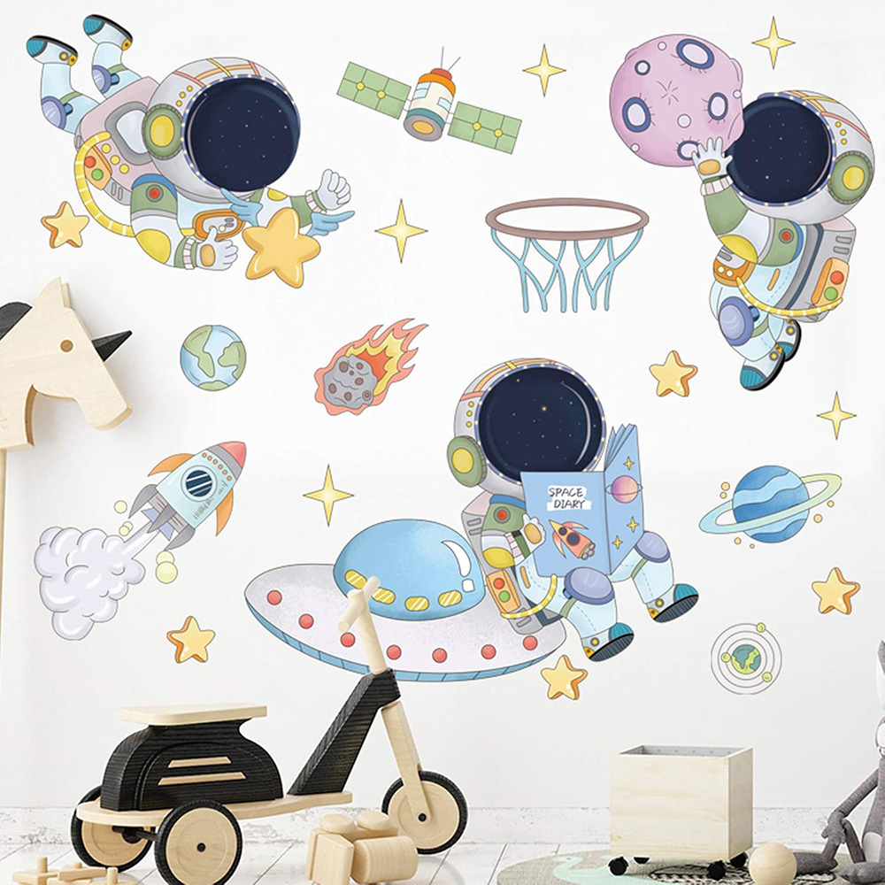 Astronauta planeta espaço ades - Baby Nursery Wall Decals avaliação e preço