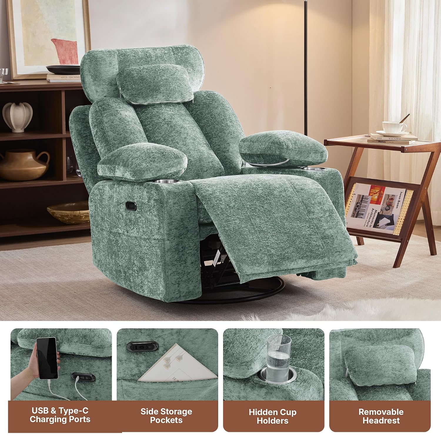 Cadeira Reclinável Giratória p - Rocking Chair Nursery avaliação e preço